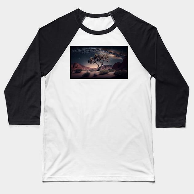 milky way in the desert Baseball T-Shirt by baseCompass